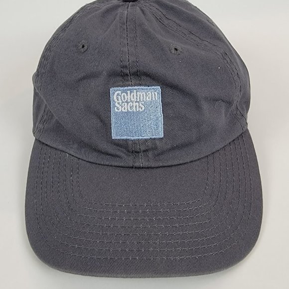 Goldman Sachs Bank Embroidered Logo Gray Adjustable Baseball Golf Hat Cap